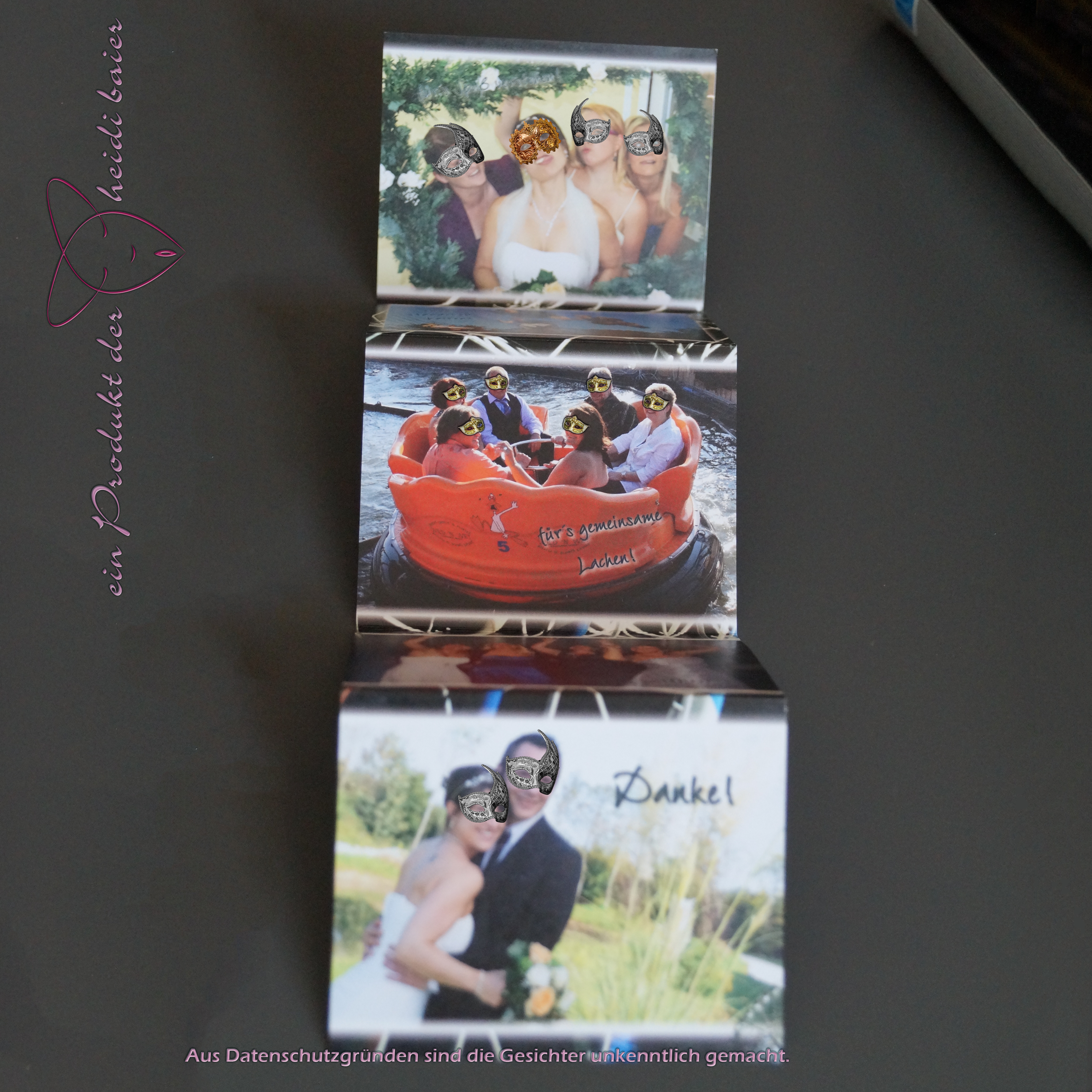 Referenz Hochzeitskarte Danke Leporello-Falz